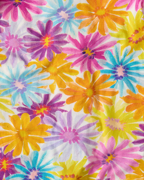 Organic Long Sleeve Zip Romper - Petal Power