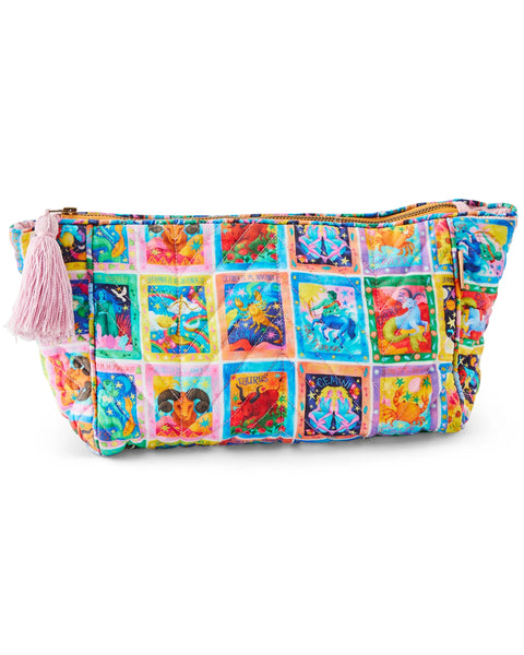 Quilted Velvet Toiletry Bag - Zodiac