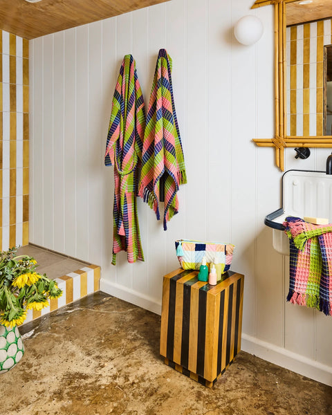 Quilted Velvet Toiletry Bag - Florida Tartan