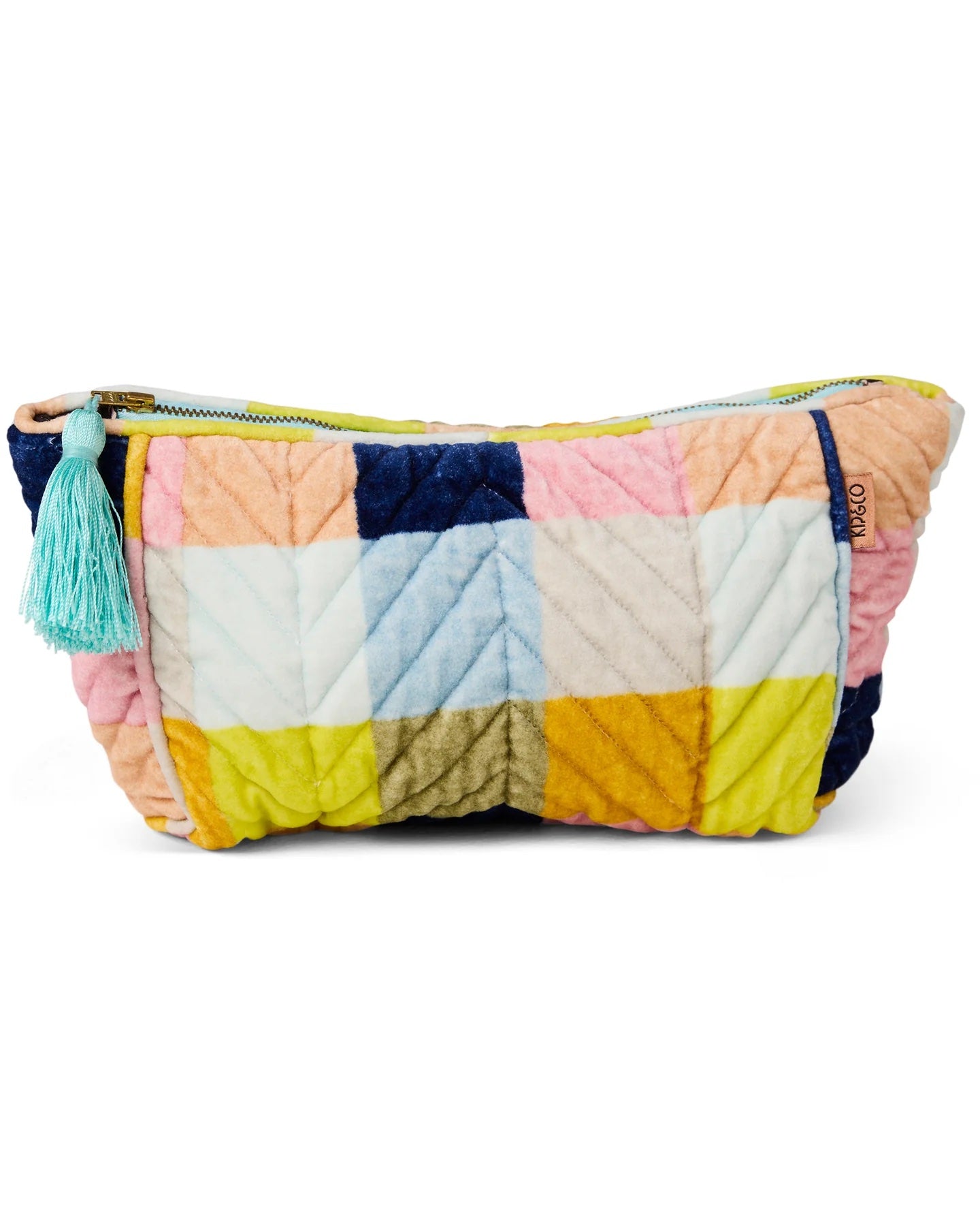 Quilted Velvet Toiletry Bag - Florida Tartan