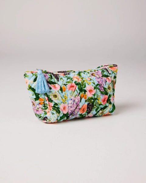Quilted Velvet Toiletry Bag - Spring In The Air
