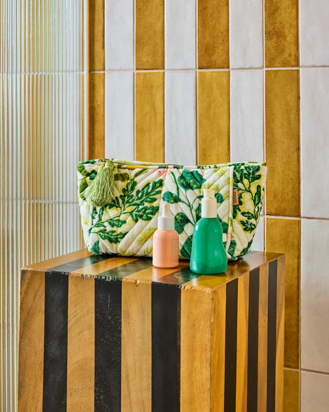 Quilted Velvet Toiletry Bag - Wander