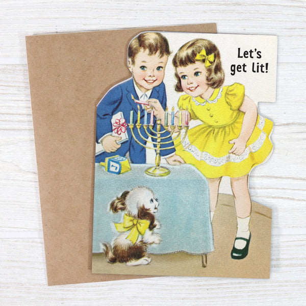 Let's Get Lit Hanukkah Greeting Card