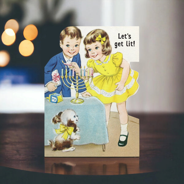 Let's Get Lit Hanukkah Greeting Card