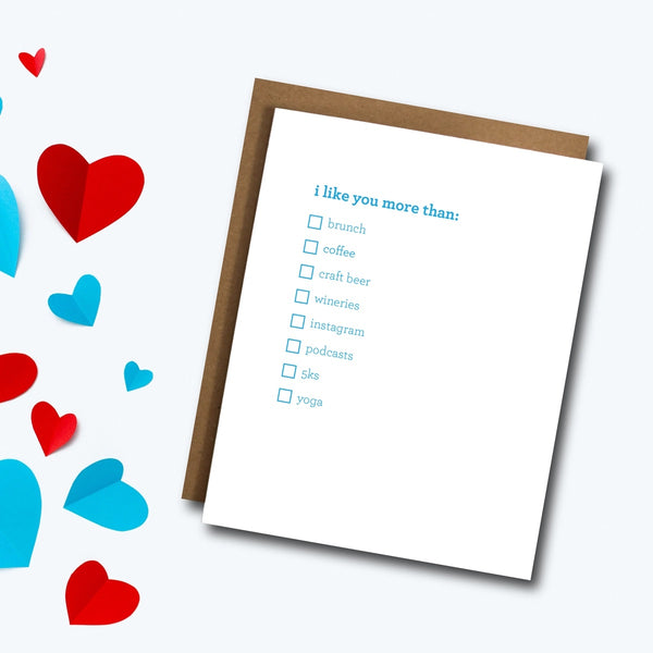 Millennial Like You More Than List Valentine's Day Greeting Card