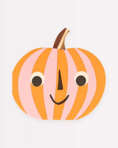 Pink & Orange Striped Pumpkin Napkins