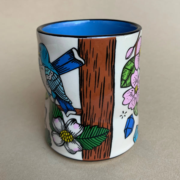 Loves This Land Blue Birds Large Ceramic Mug