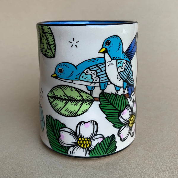 Loves This Land Blue Birds Large Ceramic Mug