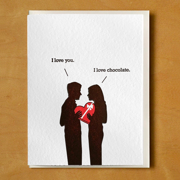 And I Love Chocolate Valentine's Day Greeting Card
