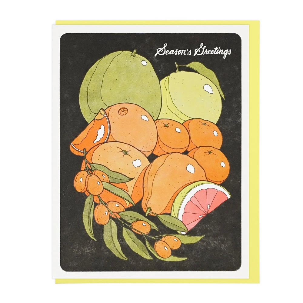 Season's Greetings Citrus Fruits Holiday Greeting Card