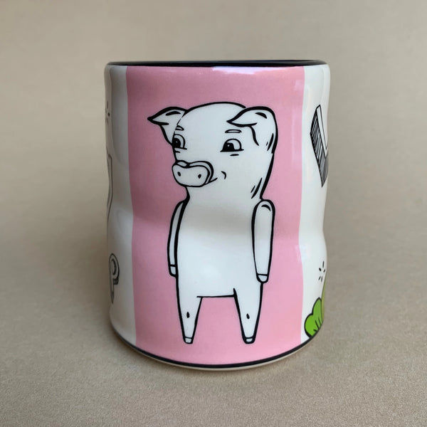 Lucky Pig Large Ceramic Mug