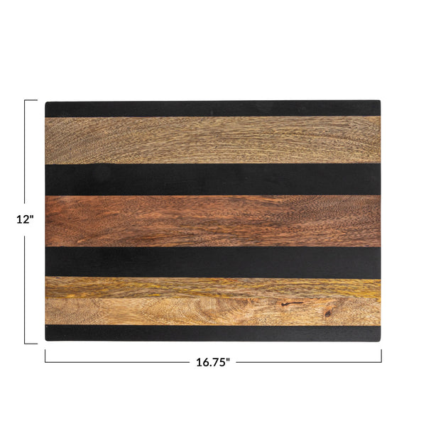 Striped Mango Wood Cheese & Cutting Board