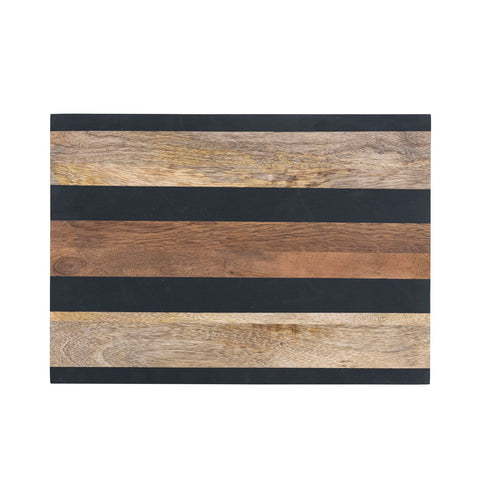 Mango Wood Cheese/Cutting Board w/ Stripes