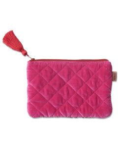 Quilted Velvet Cosmetic Pouch - Me And You