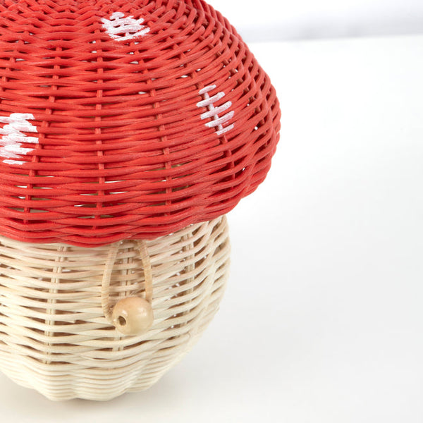 Mushroom Woven Basket Bag
