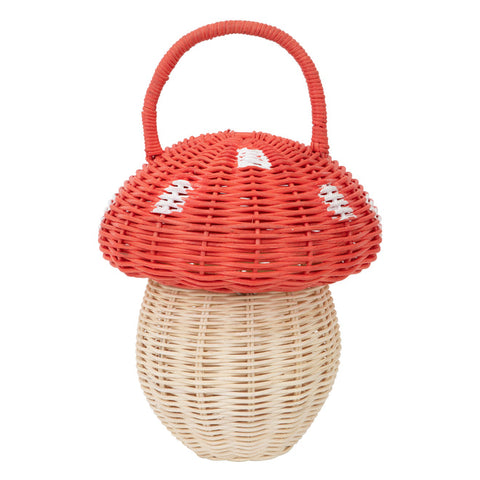 Mushroom Woven Basket Bag