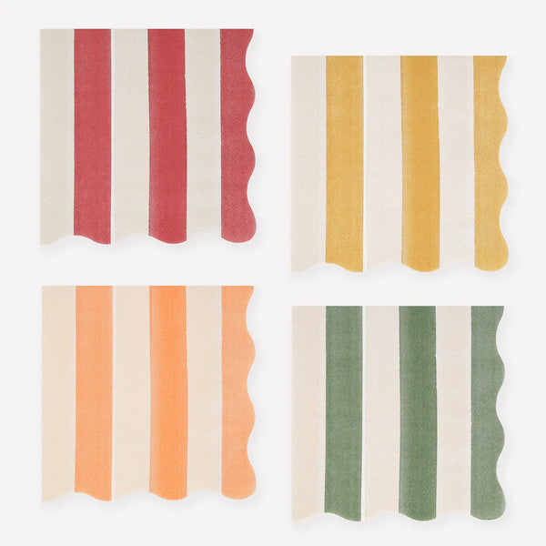 Fall Striped Small Napkins