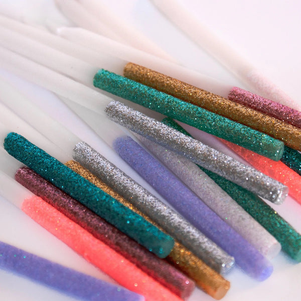 Multicolor Glitter Dipped Candles