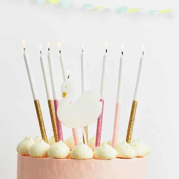 Multicolor Glitter Dipped Candles