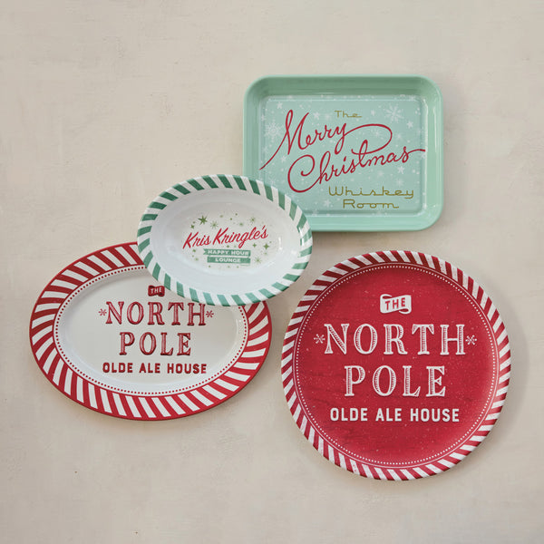 Merry Christmas Whiskey Room Melamine Tray