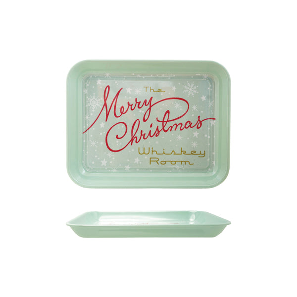 Merry Christmas Whiskey Room Melamine Tray