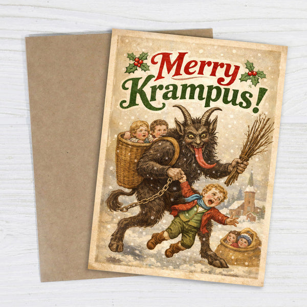 Merry Krampus Holiday Greeting Card