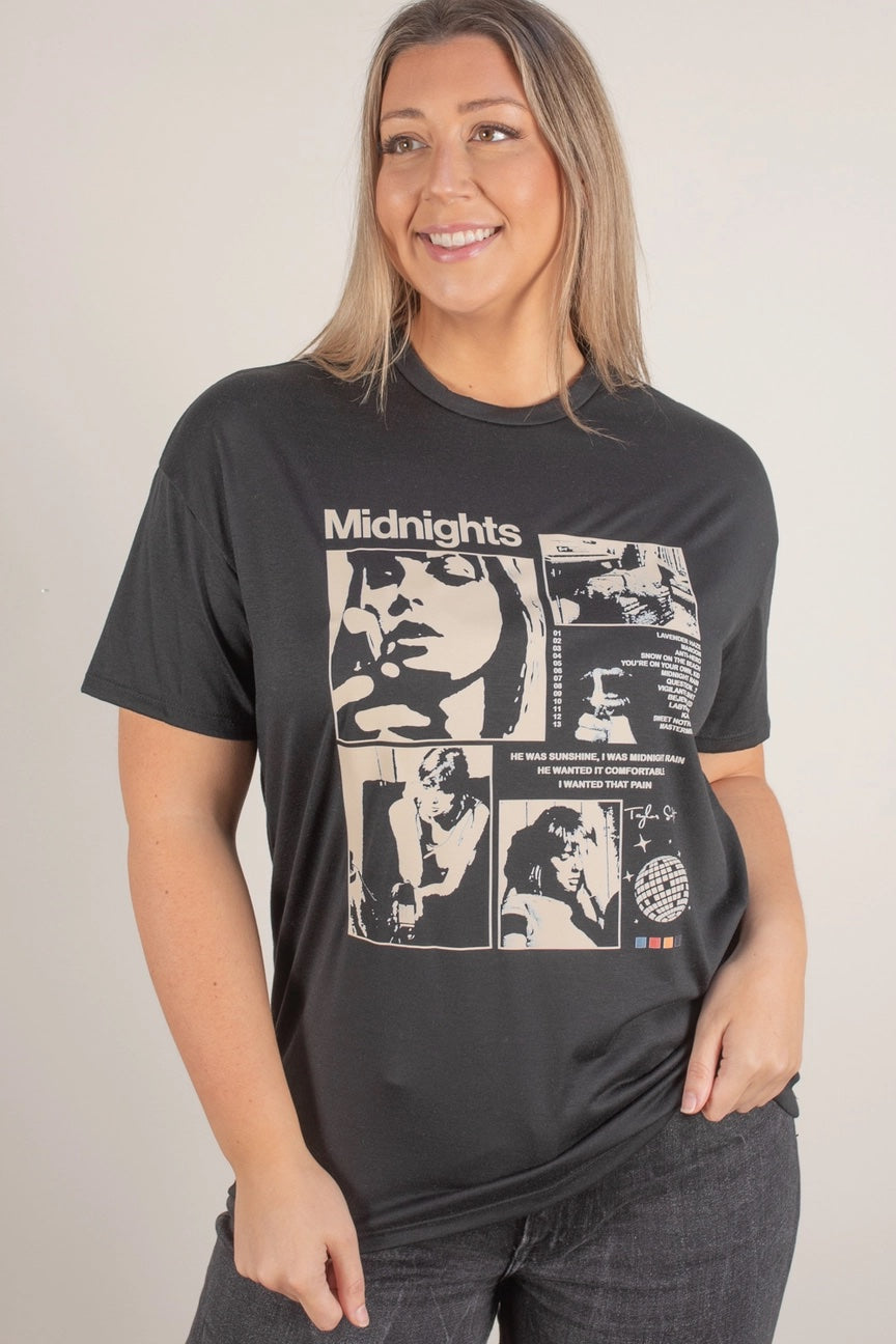 Taylor Swift Midnights Charcoal Graphic Tee