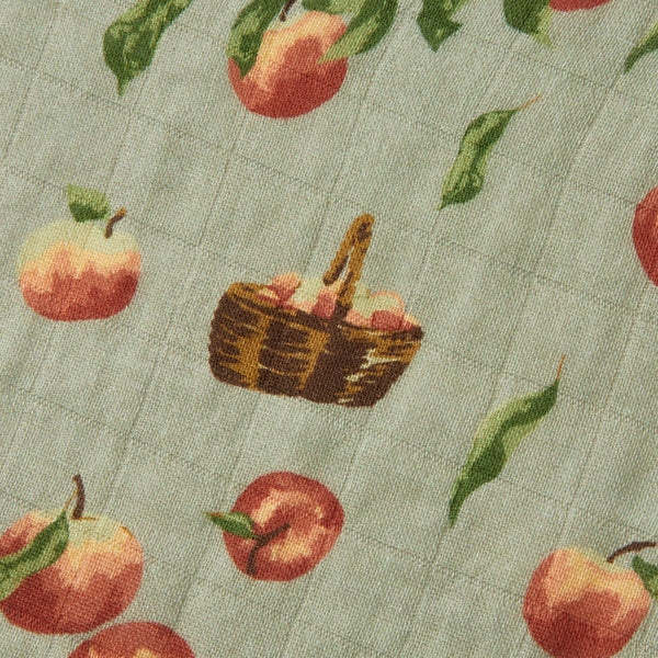 Milkbarn Apple Orchard Organic Cotton Muslin Swaddle Blanket