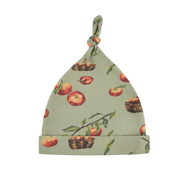 Milkbarn Organic Cotton Knotted Hat Apple Orchard 3-6mo