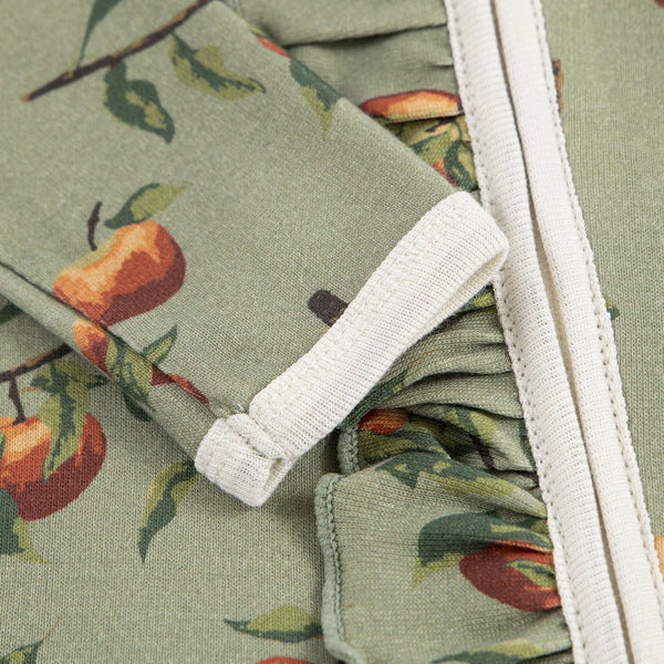 Milkbarn Apple Orchard Cotton Ruffle Footed Romper