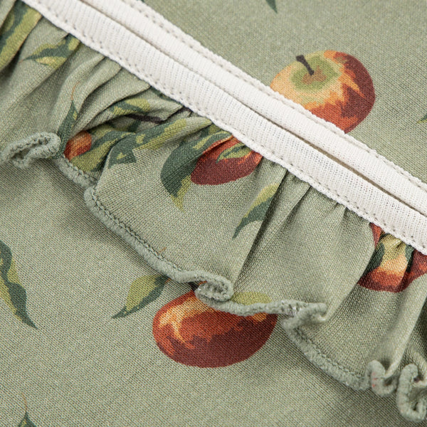 Milkbarn Apple Orchard Cotton Ruffle Footed Romper