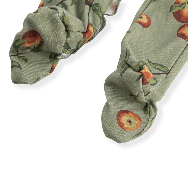 Milkbarn Apple Orchard Cotton Ruffle Footed Romper
