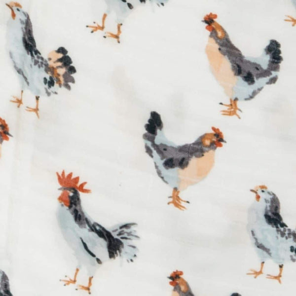 Milkbarn Chicken Organic Cotton Muslin Two-Piece Burp Cloth Set