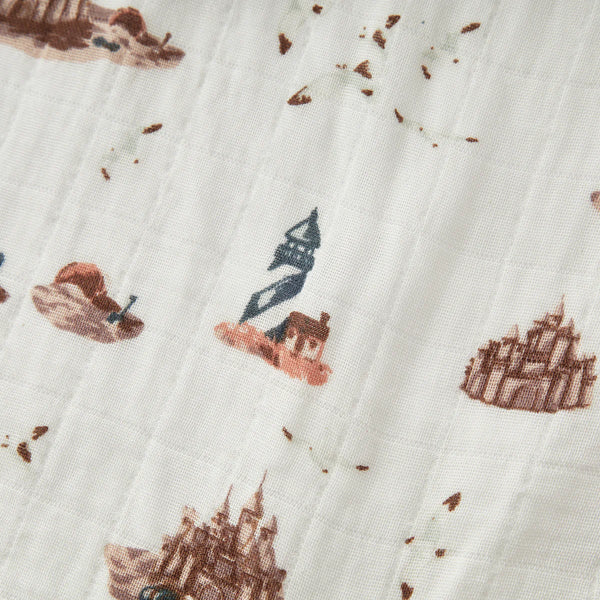 Milkbarn Sandcastle Organic Cotton Muslin Swaddle Blanket