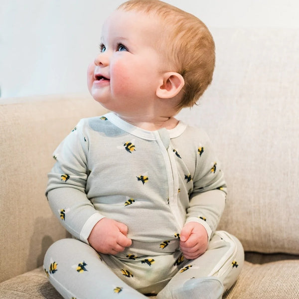 Milkbarn Valais Sheep Bamboo Zipper Footed Romper