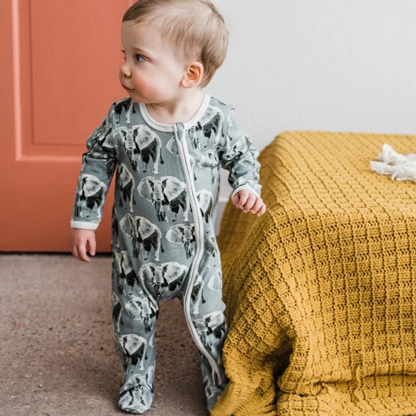 Milkbarn Valais Sheep Bamboo Zipper Footed Romper