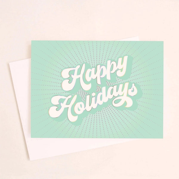 Happy Holidays Holographic Foil Greeting Card