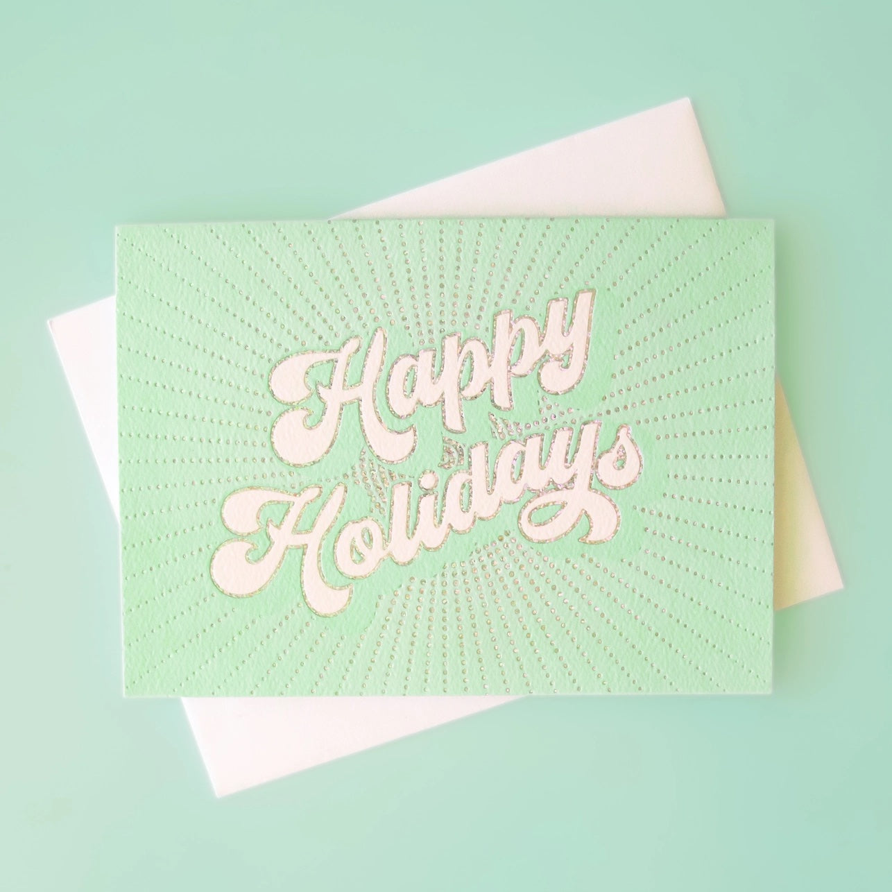 Happy Holidays Holographic Foil Greeting Card