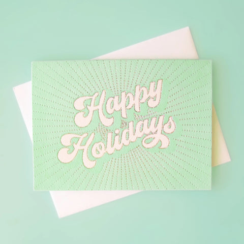 Happy Holidays Holographic Foil Greeting Card