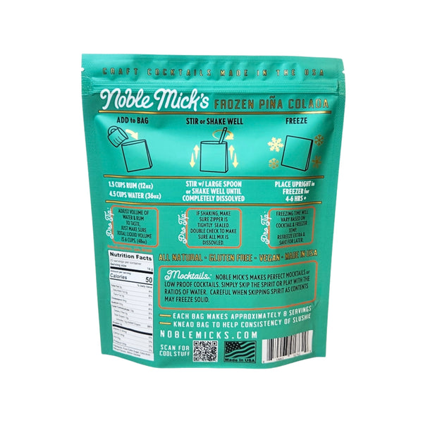 Noble Mick's Pina Colada Frozen Cocktail Bag