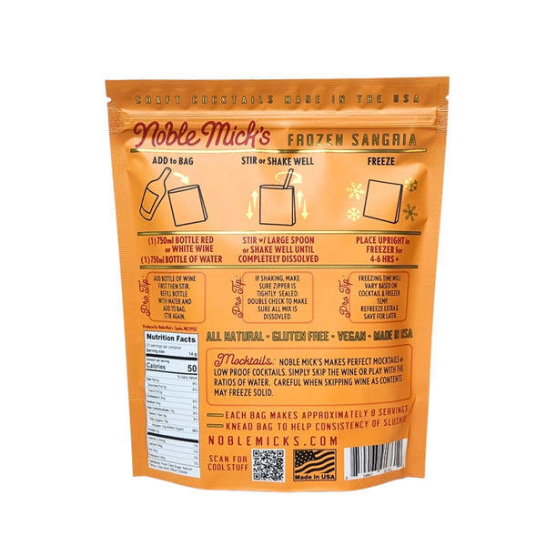 Noble Mick's Sangria Frozen Cocktail Bag