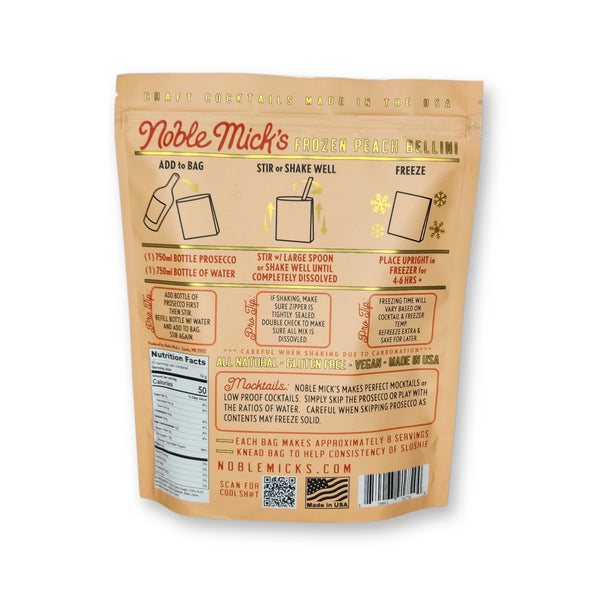 Noble Mick's Peach Bellini Frozen Cocktail Bag