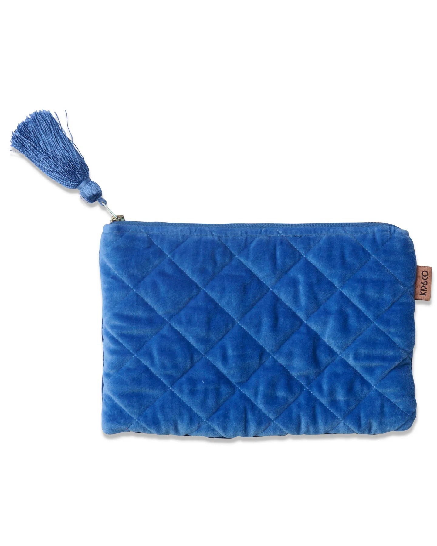 Quilted Velvet Cosmetic Pouch - Ocean Dreamer