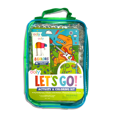 Let's Go! Activity & Coloring Kit - Robo Dinos