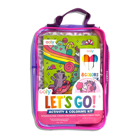 Let's Go! Activity & Coloring Kit - Unicorn Candy Town