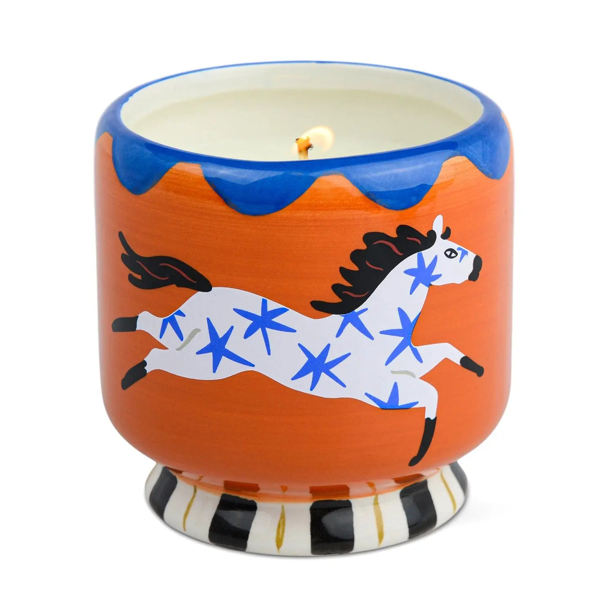 A Dopo 8 oz Hand-Painted "Horse" Ceramic Candle - Sienna Sunset
