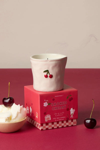 Bistro 8oz Ceramic Candle - Smoke Cherry