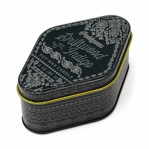 Station 3.5oz Navy Printed Bandana Patterned Tin - Driftwood & Indigo