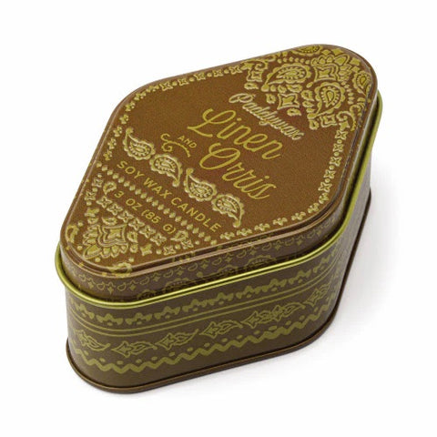 Station 3.5oz Ochre Printed Bandana Patterned Tin - Linen & Orris