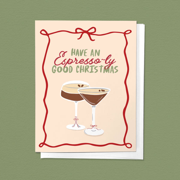 Espresso Martini Christmas Holiday Greeting Card